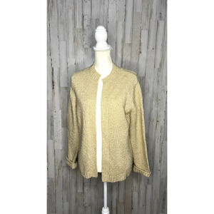 Vintage MS Sport Beige‎ Knit Cardigan Sweater Women's Size XL Long Sleeve